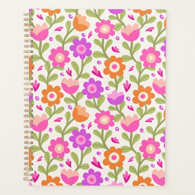 Agenda Elegantes diseños florales - Hermoso y Personaliza (Anverso)