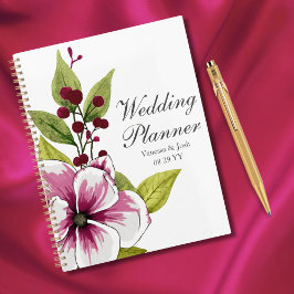 Agenda Elegantes florales blancos magenta y botánicos ver