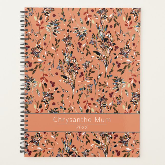 Agenda Elegantes Hojas Y Flores De Berries (Anverso)