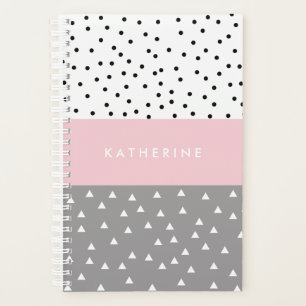 Agenda Elegantes triángulos y puntos geométricos en gris