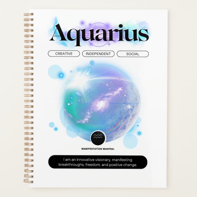 Agenda Elemento Aire De Cita De Rótulo Zodiaco Moderno (Anverso)