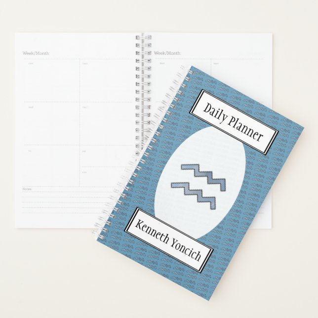 Agenda Elemento de símbolo Aquarius Zodiac por K Yoncich (Demostración)