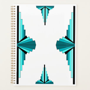 Agenda Elementos Art Deco en verde verde azulado