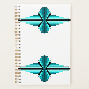 Agenda Elementos Art Deco en verde verde azulado