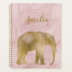 Agenda Elephant Gold Pink Ante Planner