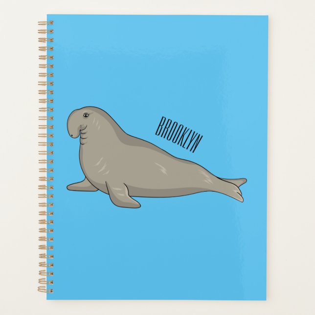 Agenda Elephant seal cartoon illustration (Anverso)