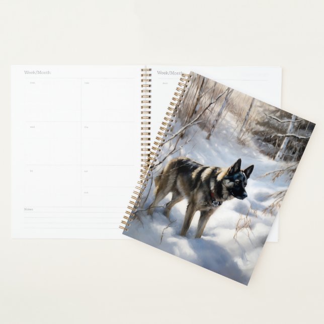 Agenda Elkhound noruego deja que nieve Navidades (Demostración)
