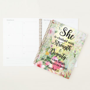 Agenda Ella está vestida con Sólidas Escrituras Florales