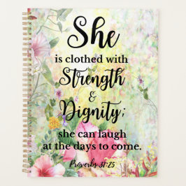 Agenda Ella está vestida con Sólidas Escrituras Florales