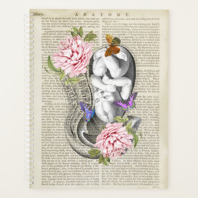 Agenda Embarazo Anatomía Arte Floral (Anverso)