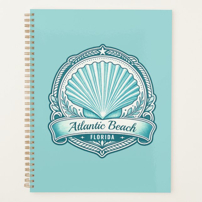 Agenda Emblema de concha marina costera de Atlantic Beach (Anverso)
