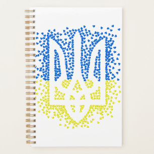 Agenda Emblema ucraniano trident tryzub esparce corazones