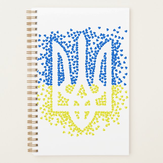 Agenda Emblema ucraniano trident tryzub esparce corazones (Anverso)