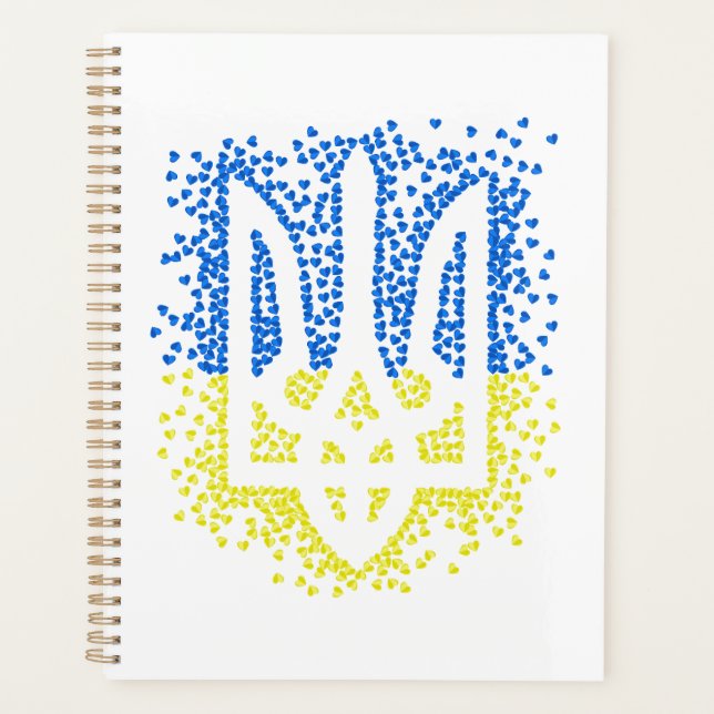 Agenda Emblema ucraniano trident tryzub esparce corazones (Anverso)