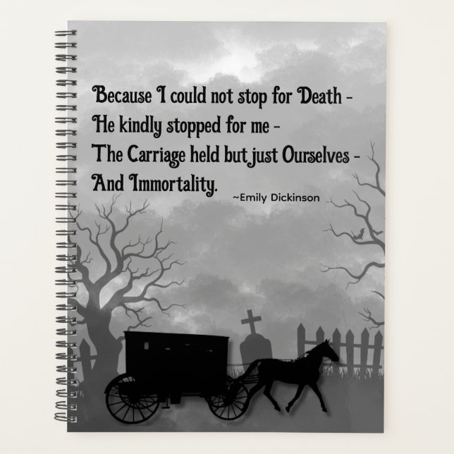 Agenda Emily Dickinson Because I Could Not Stop For Death (Anverso)