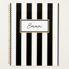 Agenda Emma Stripe Weekly Planner en blanco y negro