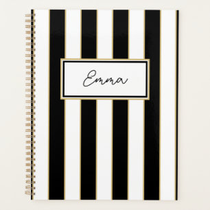 Agenda Emma Stripe Weekly Planner en blanco y negro