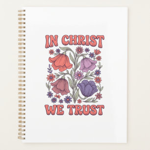 Agenda En Cristo Confiamos Diseño Floral Cristiano Vector