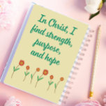 Agenda En Cristo encuentro la fuerza cristiana<br><div class="desc">Bonito Christian Planner Con Cita. Planifique sus días con el propósito y la oración usando nuestro planificador cristiano: citas Inspiradoras,  motivaciones de las escrituras y espacio para el crecimiento espiritual. Camina con Dios Daily. ¡No te quedes sin el tuyo!</div>