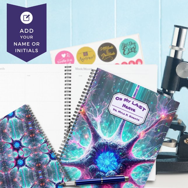 Agenda "En mi último nervio" Biología de la ciencia humor (Quirky Science Planner "On My Last Nerve" Gift for Scientist, Med Student, Teacher, Lab Tech, Nurse)
