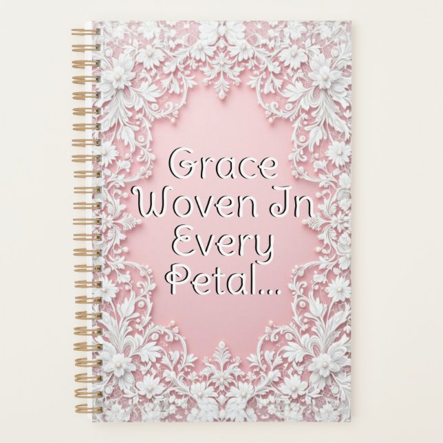 Agenda Encaje Pétalos en Flor (Anverso)