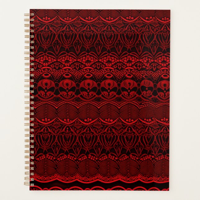Agenda Encaje Rojo Deco (Anverso)