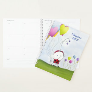 Agenda Encantadora Ladybug con los globos del corazón col