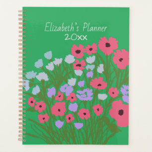 Agenda Encanto floral de Bonito colorido + nombre persona