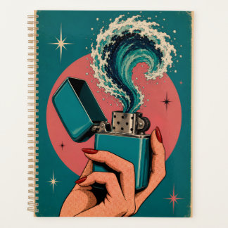 Agenda Encendedor de arte pop retro surrealista con ola d