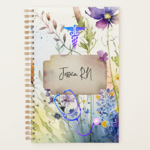 Agenda Enfermera Boho Medical Wildflower Floral Healthcar