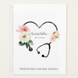 Agenda Enfermera Caregiver Estetoscopio Floral