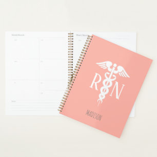 Agenda Enfermera de enfermería de coral médico de color r