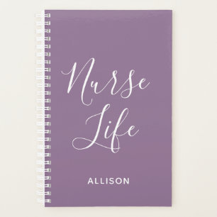 Agenda Enfermera de la vida Púrpura médica personalizada