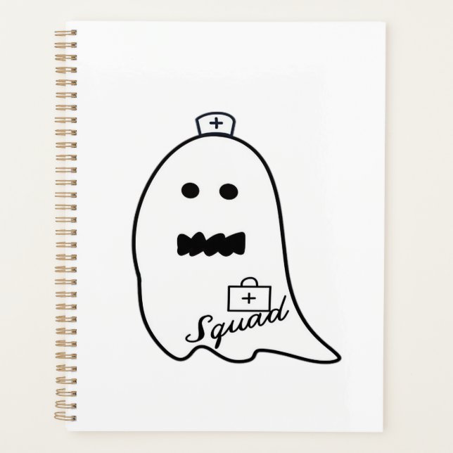 Agenda Enfermera Fantasma Linda Dibujo Manual de Hallowee (Anverso)