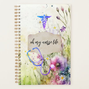 Agenda Enfermera Médica Sanidad Floral Whimsical