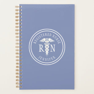 Agenda Enfermera personalizada RN Blue Medical Caduceus