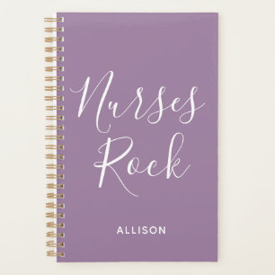 Agenda Enfermeras Rock Morado y Guión Blanco Personaliza