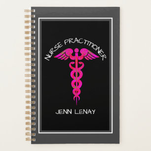 Agenda Enfermero Profesional Médico Pink Caduceus Nombre