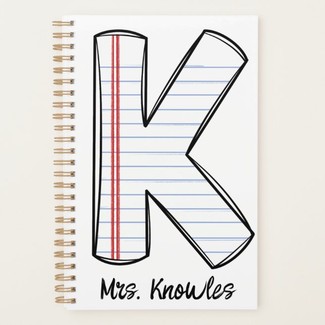 Agenda English Teacher Planner with Notebook Initial (Anverso)