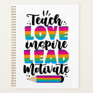 Agenda Enseñar amor inspira motivación de plomo