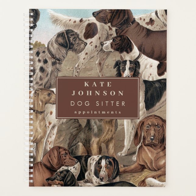 Agenda Entrenador de Dog Sitter para perros de cuidado an (Anverso)