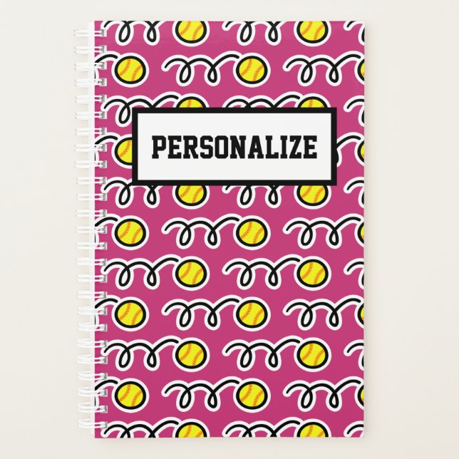 Agenda Entrenador y entrenador de softball personalizado (Anverso)