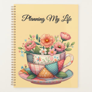 Agenda Equipo de trabajo en mosaico con flores extravagan
