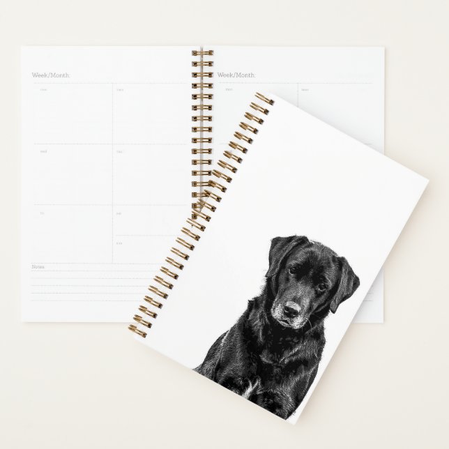 Agenda Esbozo de Mascota de porras de perro negro (Demostración)