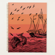 Esbozo de Monstruo del Mar del Sol Vintage