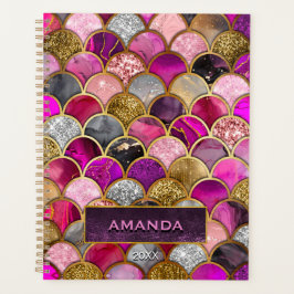 Agenda Escala de sirena de oro rosa caliente y suave