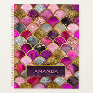Agenda Escala de sirena de oro rosa caliente y suave