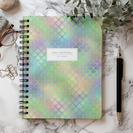 Agenda Escamas de Sirena Personalizadas Arcoíris Brillant