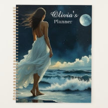 Escape en la costa bajo la Luna | Arte costero