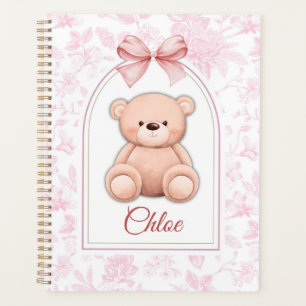 Agenda Escarlata Diseño de guardería de osito rosado pe